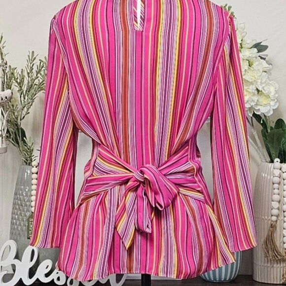 WORTHINGTON | WIDE RIBBON BACK BOW BELL SLEEVE BOUSE - Picture 3 of 16